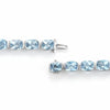 20.93CT AAA BLUE TOPAZ 14K WHITE GOLD CUSHION SEMI BEZEL CLASSIC TENNIS BRACELET