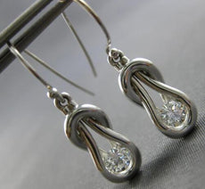 .50CT DIAMOND 14KT WHITE GOLD SOLITAIRE TEAR DROP FUN LEVERBACK HANGING EARRINGS