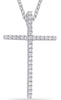 ESTATE .23CT DIAMOND 14KT WHITE GOLD 3D CLASSIC ROUND CROSS FLOATING PENDANT