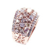 3.94CT WHITE & PINK DIAMOND 18KT WHITE & ROSE GOLD MULTI SHAPE ANNIVERSARY RING