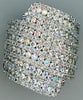 ESTATE EXTRA LARGE 2.80CT DIAMOND 14K WHITE GOLD MULTI ROW CRISS CROSS LOVE RING