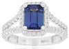 2.36CT DIAMOND & AAA TANZANITE 14K WHITE GOLD EMERALD CUT SQUARE ENGAGEMENT RING