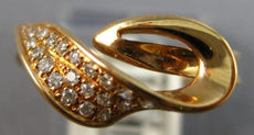 ESTATE .16CT DIAMOND 18KT ROSE GOLD 3D CLASSIC DOUBLE LEAF FUN RING