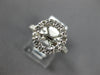 ESTATE LARGE .90CT DIAMOND PLATINUM 3D HALO SEMI MOUNT ENGAGEMENT RING #23753