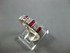 ESTATE .37CT DIAMOND & AAA RUBY 14K WHITE GOLD ROUND & PRINCESS ANNIVERSARY RING