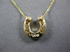 ESTATE .20CT DIAMOND 14KT TWO TONE GOLD 3D LUCKY HORSE SHOE FUN NECKLACE #26987