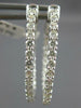 1.50CT DIAMOND 14KT WHITE GOLD CLASSIC 2MM INSIDE OUT OVAL HOOP HANGING EARRINGS