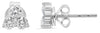 .50CT DIAMOND 14K WHITE GOLD 3D ROUND 3 STONE SHARED PRONG FLORAL STUD EARRINGS