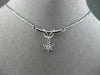 ESTATE .10CT DIAMOND PLATINUM SOLITAIRE DROP FLOWER NECKLACE BEAUTIFUL!! #9487