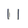 ESTATE .80CT DIAMOND & AAA SAPPHIRE 18KT WHITE GOLD 3D HOOP HANGING EARRINGS