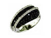 .88CT WHITE & BLACK DIAMOND 14KT WHITE GOLD 3D PAVE MULTI ROW FUN RING