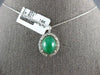 5.35CT DIAMOND & AAA CABOCHON EMERALD 14KT WHITE GOLD 3D HALO FLOATING PENDANT
