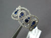 LARGE 1.46CT DIAMOND & AAA SAPPHIRE 18K WHITE GOLD 3D TEAR DROP ANNIVERSARY RING
