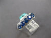 1.5CT DIAMOND & AAA SAPPHIRE 18K WHITE GOLD 5 STONE HALO FLORAL ANNIVERSARY RING