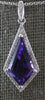2.24CT DIAMOND & AAA AMETHYST 14KT WHITE GOLD 3D GEOMETRICAL TEAR DROP PENDANT