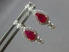 .80CT DIAMOND & AAA RUBY 14KT WHITE GOLD PEAR SHAPE & ROUND HUGGIE HOOP EARRINGS