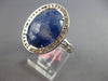 4.14CT DIAMOND & AAA SLICED SAPPHIRE 14KT WHITE GOLD OVAL & ROUND FILIGREE RING