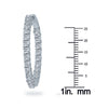 ESTATE 3.0CT DIAMOND 14KT WHITE GOLD 3D CLASSIC INSIDE OUT HOOP HANGING EARRINGS