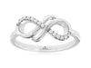 ESTATE .05CT DIAMOND 14KT WHITE GOLD 3D CLASSIC DOUBLE INFINITY LOVE RING