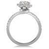ESTATE 1.33CT DIAMOND 14KT WHITE GOLD CRISS CROSS DOUBLE SWIRL ENGAGEMENT RING