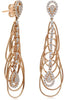 LARGE 1.39CT DIAMOND 18KT ROSE GOLD MULTI TEAR DROP CHANDELIER HANGING EARRINGS