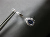1.87CT DIAMOND & AAA SAPPHIRE 14K WHITE GOLD PEAR SHAPE CLASSIC HANGING EARRINGS