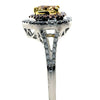 LARGE 1.76CT MULTI COLOR DIAMOND 18KT TRI COLOR GOLD HEART SHAPE ENGAGEMENT RING