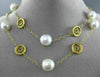 ESTATE LARGE & LONG 14KT YELLOW GOLD SOUTH SEA PEARL BY THE YARD CIRCLE NECKLACE