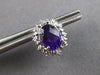 ESTATE LARGE 2.27CT DIAMOND & AAA AMETHYST 14KT WHITE GOLD FLOWER STUD EARRINGS