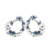 EXTRA LARGE 2.67CT DIAMOND & AAA SAPPHIRE 14K WHITE GOLD FLORAL HANGING EARRINGS