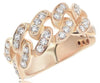 ESTATE WIDE 1.24CT DIAMOND 18KT ROSE GOLD 3D CLASSIC MULTI LINK FRIENDSHIP RING