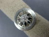 ESTATE .19CT DIAMOND 18KT WHITE GOLD 3D MATTE & SHINY FLOWER CIRCULAR FUN RING