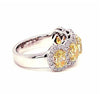 2.76CT WHITE & FANCY YELLOW DIAMOND 18K 2 TONE GOLD FIVE STONE ANNIVERSARY RING