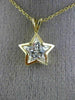 ESTATE LARGE 14K YELLOW GOLD 3D HANDCRAFTED STAR FLOATING CZ LOVE PENDANT #26076