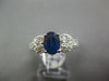 ESTATE 1.61CT DIAMOND & AAA SAPPHIRE 18K WHITE GOLD OVAL & ROUND ENGAGEMENT RING