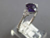 .90CT DIAMOND & AAA AMETHYST 14K WHITE GOLD CUSHION & ROUND FRIENDSHIP LOVE RING