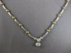 .26CT DIAMOND 14KT 2 TONE GOLD 3D SOLITAIRE 2 STONE MATTE & SHINY LOVE NECKLACE