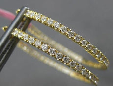 1.18CT DIAMOND 18KT YELLOW GOLD CLASSIC ROUND INSIDE OUT HOOP HANGING EARRINGS