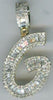 .57CT DIAMOND 14K YELLOW GOLD 3D ROUND & BAGUETTE G INITIAL FUN FLOATING PENDANT