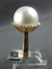 LARGE .37CT DIAMOND & AAA SOUTH SEA PEARL 18KT ROSE GOLD CLASSIC HALO LOVE RING