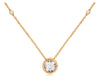 ESTATE .41CT DIAMOND 14KT ROSE GOLD SOLITAIRE BEZEL BY THE YARD FLOATING PENDANT