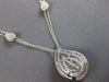 LARGE 1.70CT DIAMOND 14KT WHITE GOLD 3D PAVE TEAR DROP BY THE YARD LOVE NECKLACE