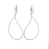 ESTATE 1.57CT DIAMOND 18K WHITE GOLD 3D OPEN TEAR DROP CLIP ON HANGING EARRINGS
