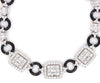 LARGE 3.23CT DIAMOND 18KT WHITE GOLD ROUND & BAGUETTE SQUARE CIRCULAR BRACELET