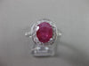 ANTIQUE 2.3CT DIAMOND & RUBY 14KT WHITE GOLD HALO DESIGN ENGAGEMENT RING #3046