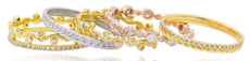 1.22CT DIAMOND 14K TRI COLOR GOLD MULTI RING STACKABLE ETERNITY ANNIVERSARY RING