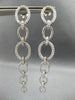 LARGE .65CT DIAMOND 14KT WHITE GOLD OVAL OPEN LINK JOURNEY FUN HANGING EARRINGS