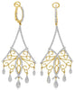 1.16CT DIAMOND 14KT YELLOW GOLD MULTI TEAR DROP OPEN CHANDELIER HANGING EARRINGS