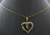 ESTATE .45CT DIAMOND 14K YELLOW GOLD 3D CLASSIC OPEN HEART LOVE FLOATING PENDANT
