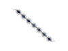 ESTATE 5.07CT DIAMOND & AAA SAPPHIRE 14K WHITE GOLD OVAL & ROUND TENNIS BRACELET